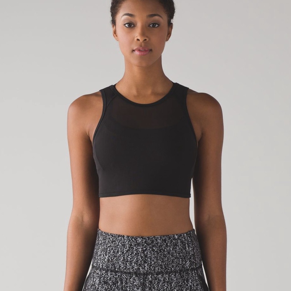 Lululemon Fit Physic Black Mesh Crop Top